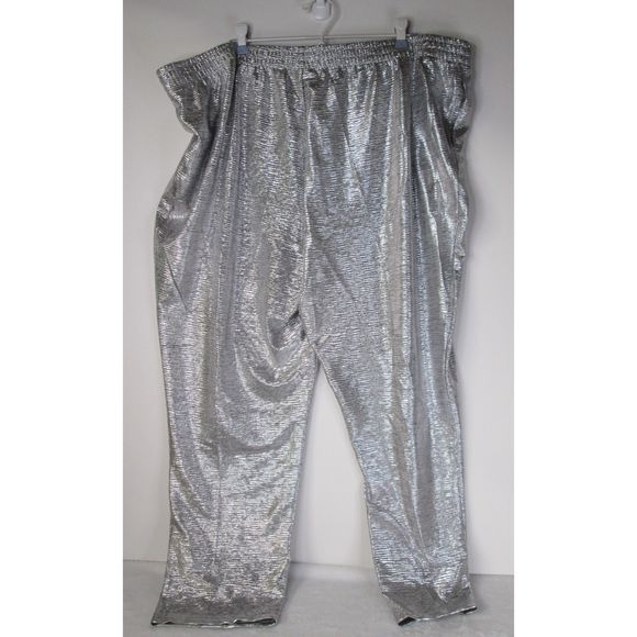 Attitudes by Renee NWT Petite Fabulous Foil Silver Polyester Blend 2XP pants/PJs - Picture 5 of 11